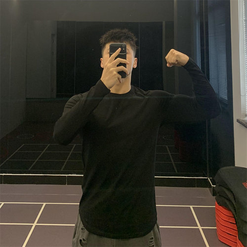 上紧下松遮肚显瘦紧袖口长袖T恤