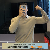 IRONTRAP三粒扣毛衣修身 男纯色基础保暖内搭上衣秋冬季 长袖 polo衫