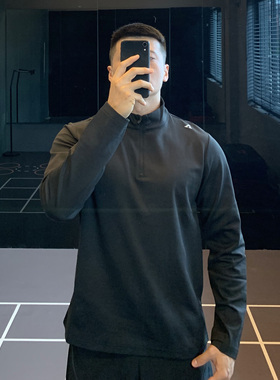 IRONTRAP运动训练长袖男户外速干t恤耐磨透气初秋薄款半拉链卫衣