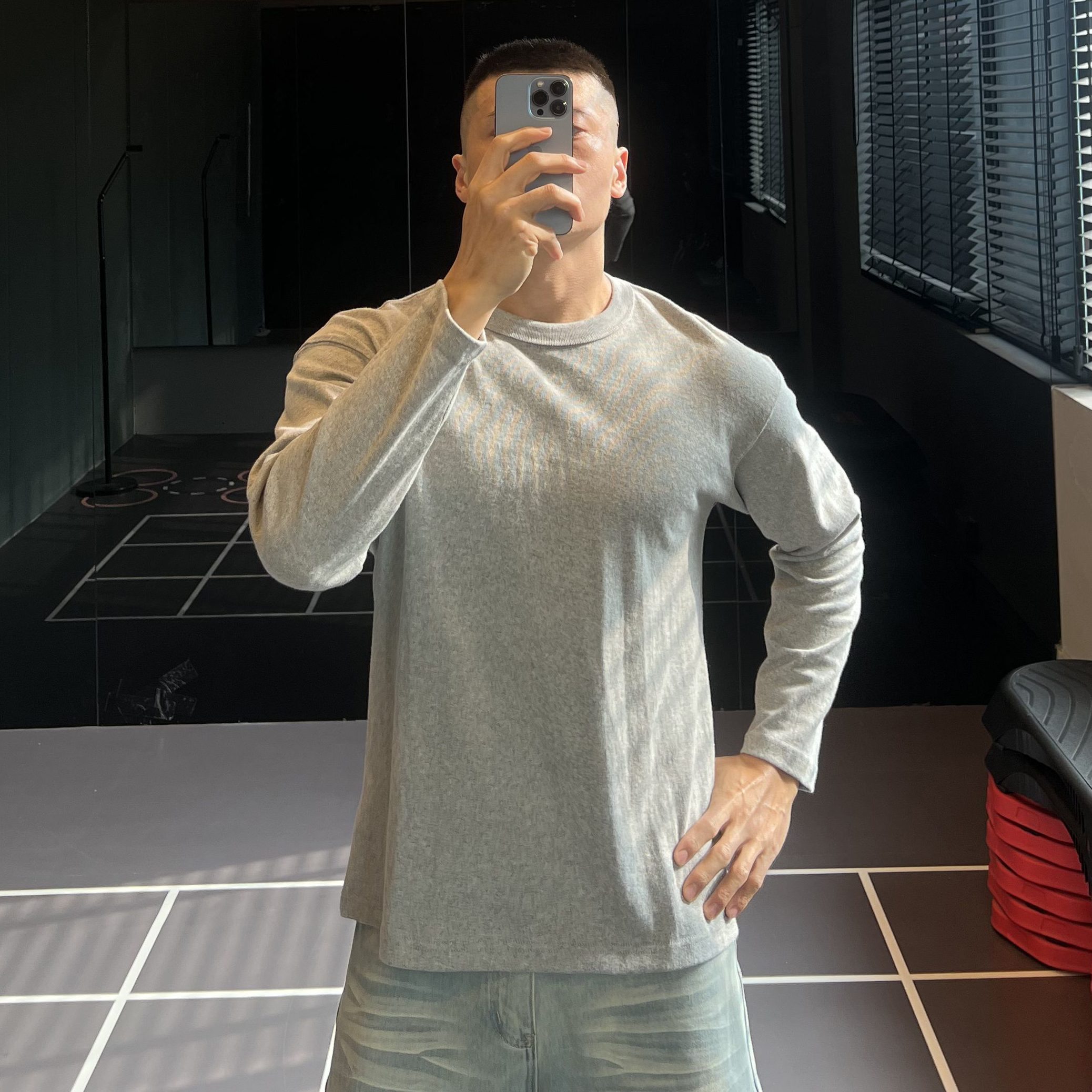 300G新疆长绒棉阿美卡叽重磅长袖