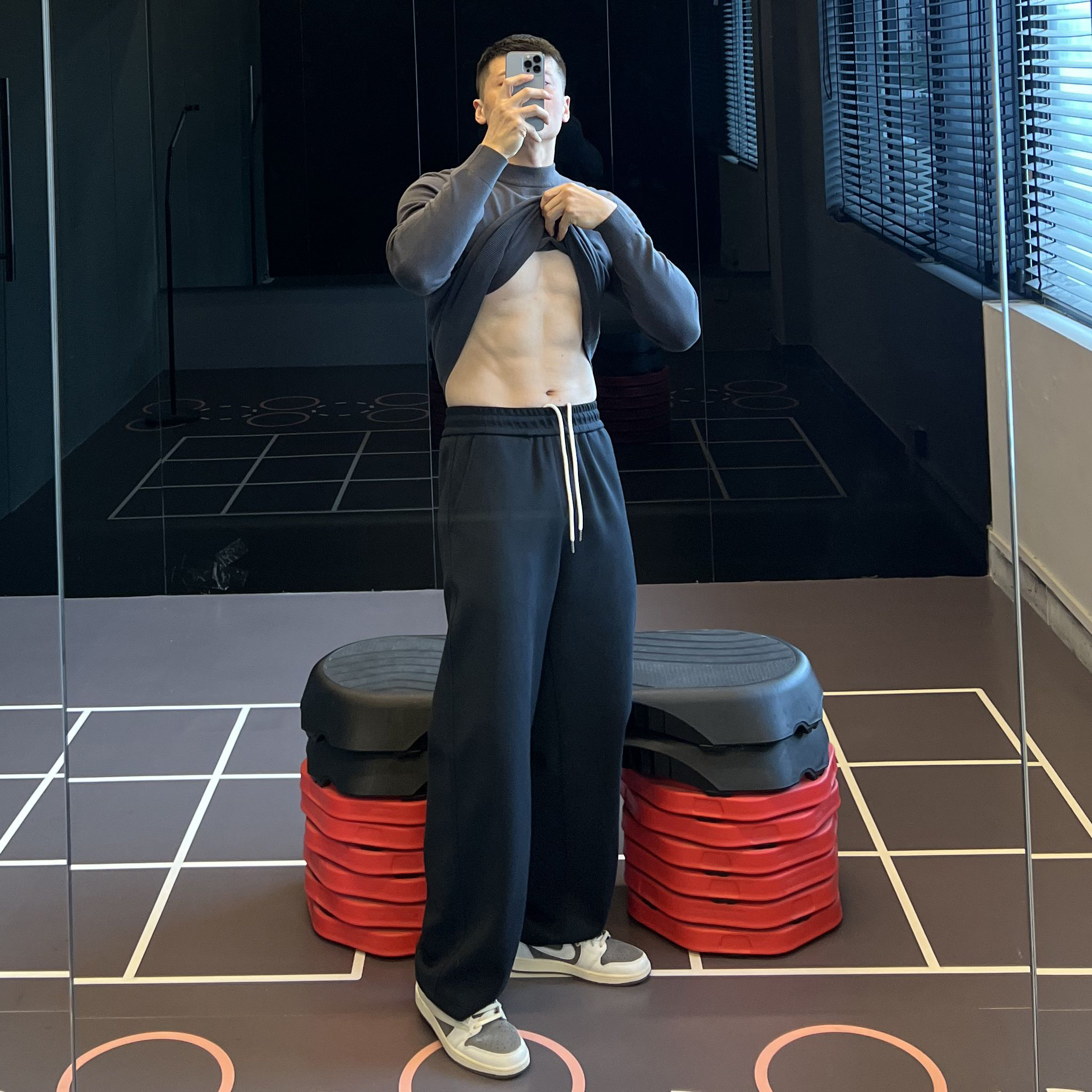 空气层太空棉垂坠感运动卫裤男士