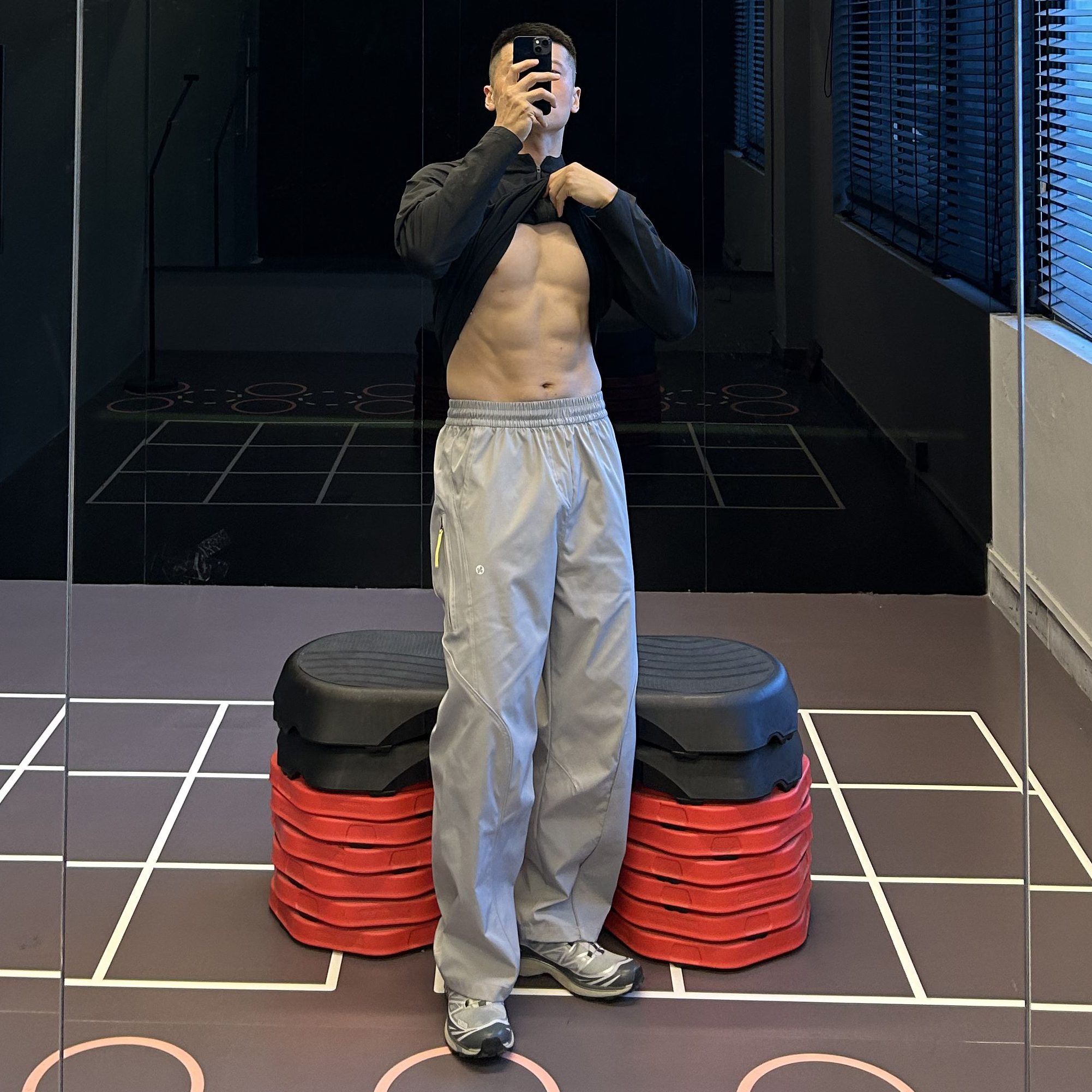 户外防泼水长裤撞色织带直筒休闲