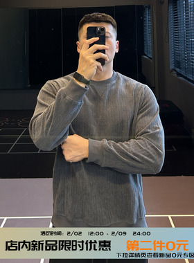 IRONTRAP300G毛织肌理感运动套头卫衣男士训练宽松长袖T恤秋冬季