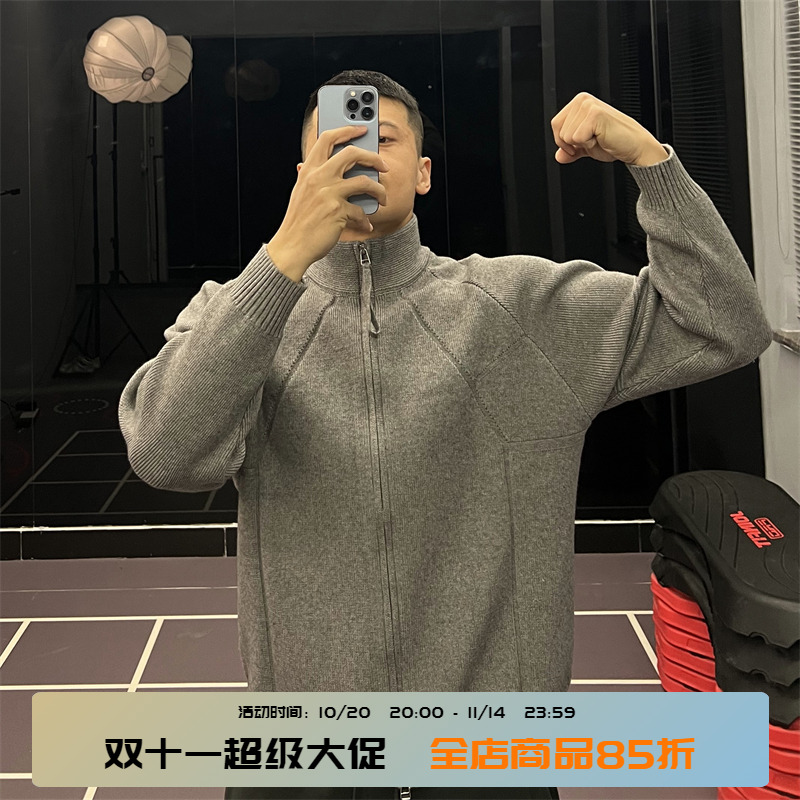 【慵懒休闲】重磅纯色立领毛衣秋