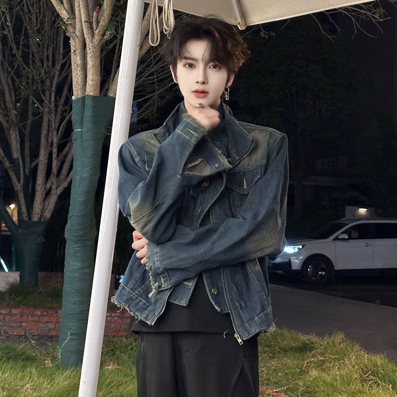 美式短款牛仔外套小众牛仔夹克