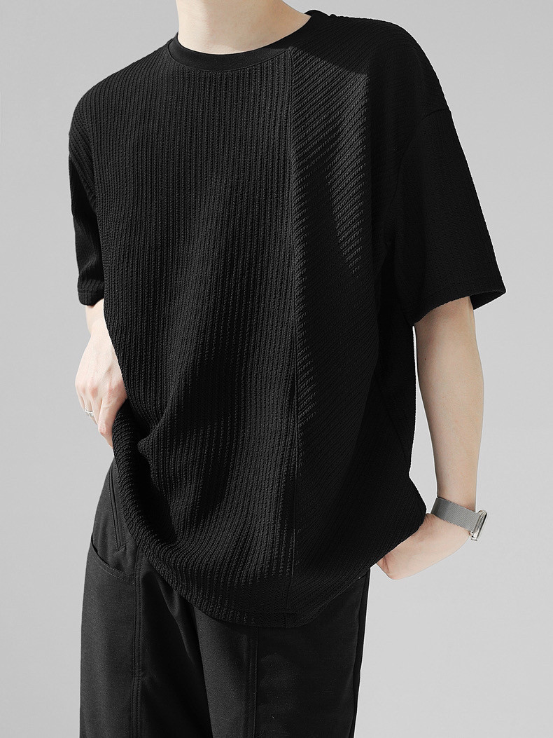 痞帅纯色百搭短袖免烫