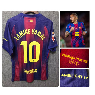 2026 Barcelona Campiond LLIGA Jersey Player 诺坎普卫冕球衣
