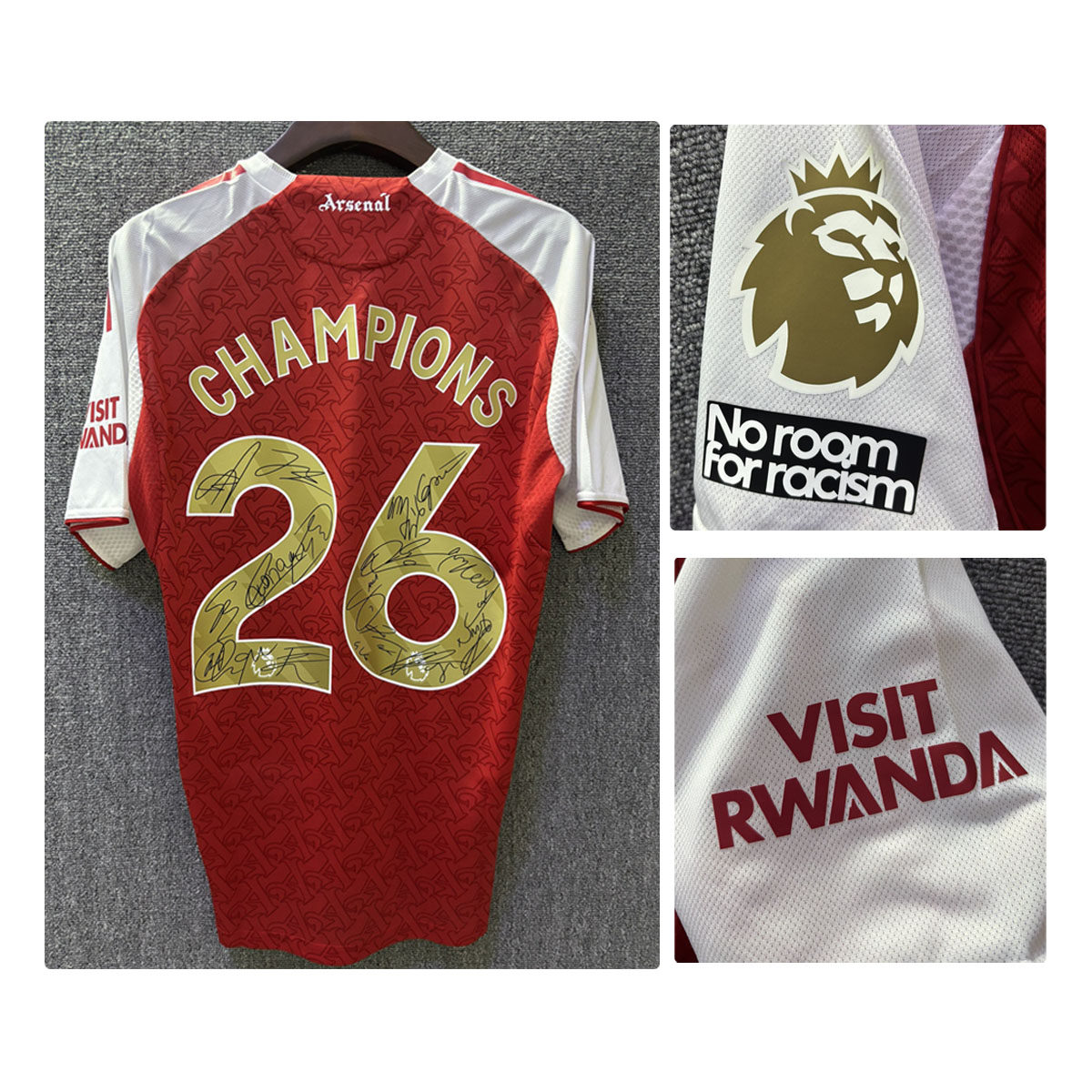 2026 Arsenal Champions Gold Jersey Signature 签名版球员球衣