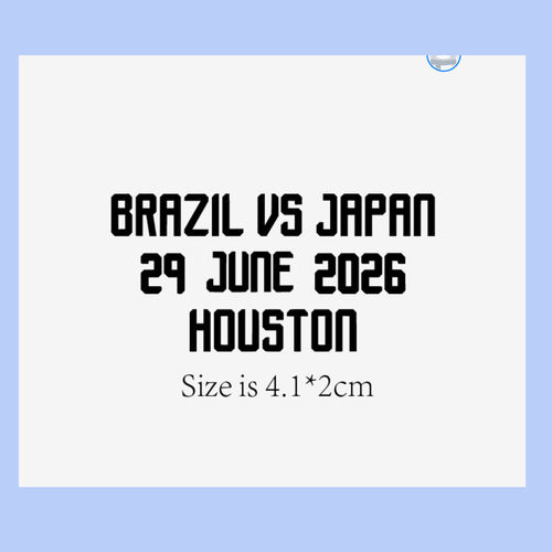 2026日本对阵巴西对赛小字Japan Match Details热转印印号印字