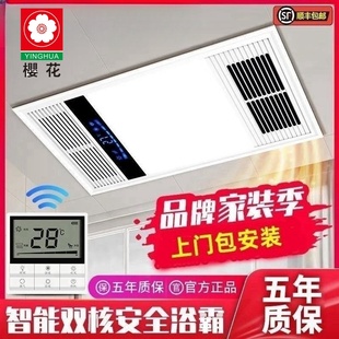 五合一LED照明一体 浴霸超薄6cm多功能暖风机集成吊顶嵌入式