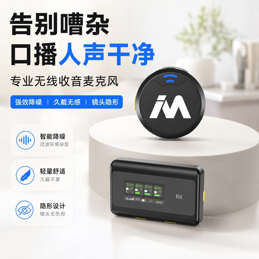 X5mini一拖一无线麦克风领夹式单人口播收音降噪话筒录音器麦拉达