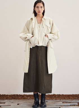 MAO MART原创｜秋冬中长款时尚舒适多口袋中长衬衫棉衣女