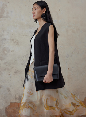 MAO MART原创｜新中式黑色时尚中空纱流苏马甲