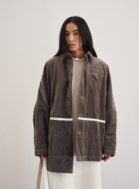 MAO MART原创｜时尚休闲纯棉金属丝平绒棉服衬衣外套