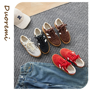 德训 百搭软真牛牛皮复古阿甘低帮板鞋 DuoReMi成人款 BR2470经典