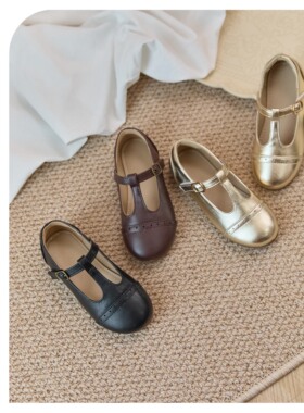 duoremi秋季25aw14复古牛皮鞋玛丽珍魔术贴百搭英伦风宝宝优雅