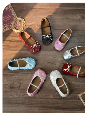 duoremi春季26ss10魔术贴女童26ss36软底鞋牛皮新款公主皮鞋童鞋