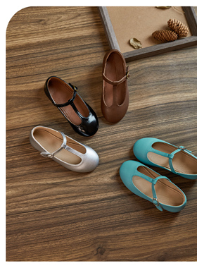 Duoremi童鞋BR2514秋季新款小众复古魔术贴皮鞋宝宝软底演出鞋