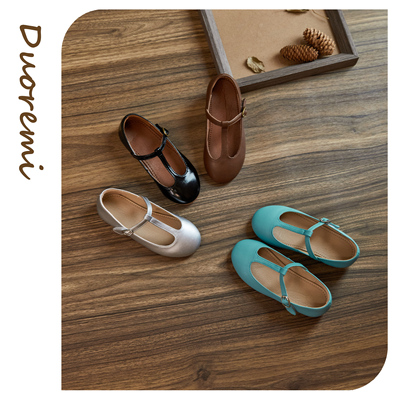 春季新款女童皮鞋魔术贴软底单鞋