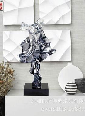 新款太湖石样板房摆件电视柜透明装饰品创意抽象家居雕塑艺术品