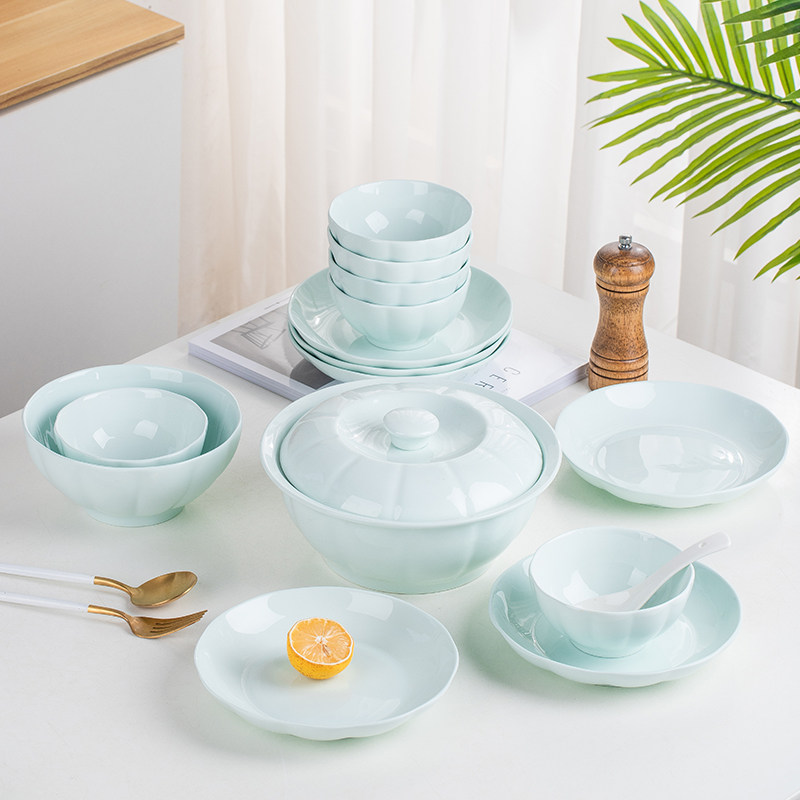 家用碗碟套装创意陶瓷碗盘子日式面汤碗吃饭碗南瓜碗盘菜盘碟子,餐饮具,盘,淘宝优惠券,粉丝福利购,淘宝优惠卷