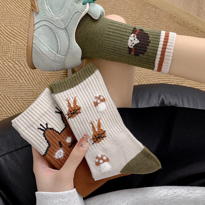 羊毛软乎乎秋冬保暖中筒袜