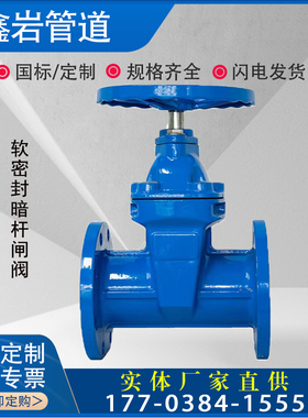 Z45X-16暗杆法兰软密封闸阀弹性座封手动闸阀DN65 80 100 150 200