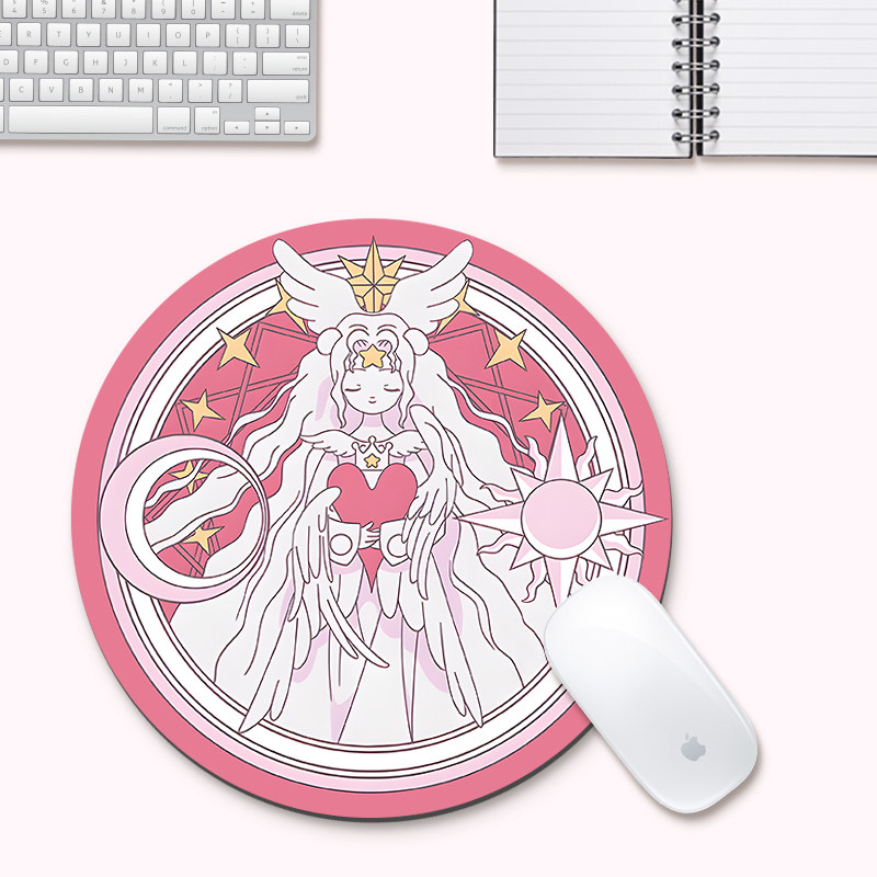 圆形鼠标垫可爱魔法阵办公学习软垫卡通日系动漫电脑桌垫定制