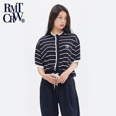rmtcrw夏季新款条纹短袖开衫