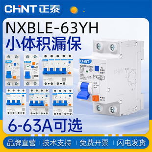 正泰漏电保护器开关2P空开断路器NXBLE-63YH 3P 4P漏保开关C32C16