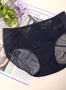 梧桐闺蜜内裤女中腰平角裤性感蕾丝舒适透气抗菌纯棉底裆GM23763