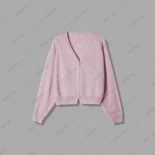 巨显瘦 V领亚麻开衫 和纸纱亚麻混彩纱线