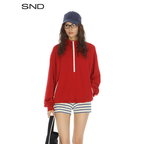 SNDSS26黄油半拉链卫衣女款
