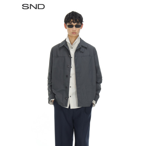 SND翻领剪裁细节短外套男款