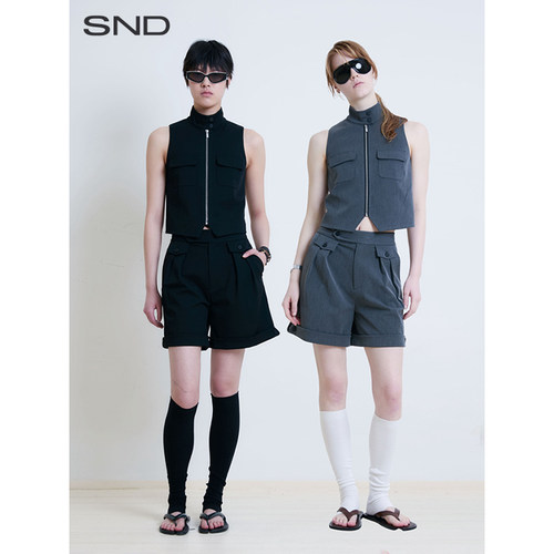 SNDSS25口袋装饰西装短裤女款