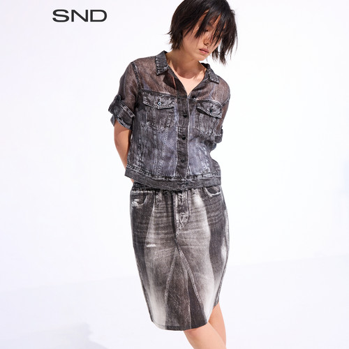 【THE SHY STREET 设计师品牌】SND SS26 牛仔印花衬衫女款