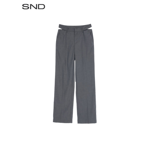 SNDSS26分割镂空腰头直筒西裤