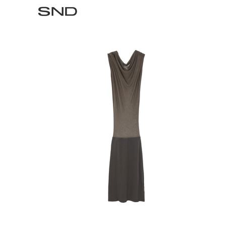 SND假两件斜肩罩衫吊带裙