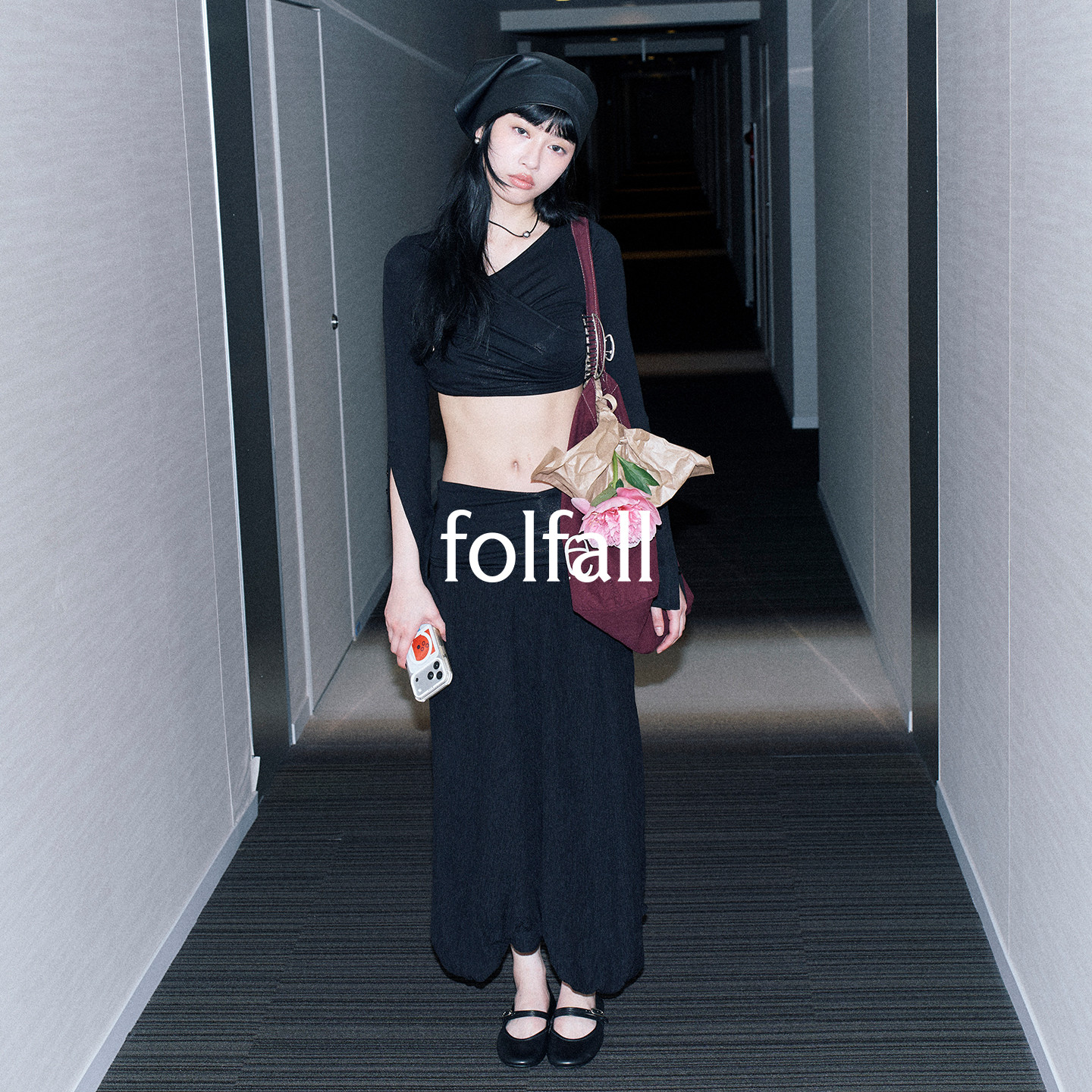 Folfall · 绵羊毛混纺肌理感花苞连衣裙 - 实物图