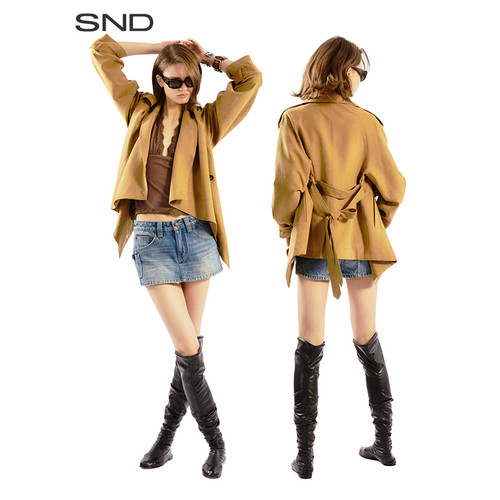 SNDSS26双排扣翻领风衣女款