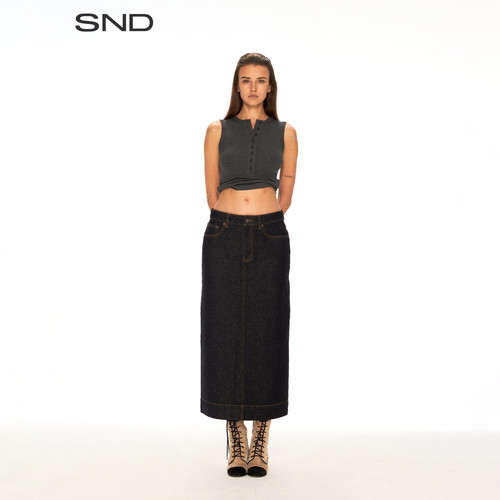 SNDSS26FIELD牛仔直筒长裙