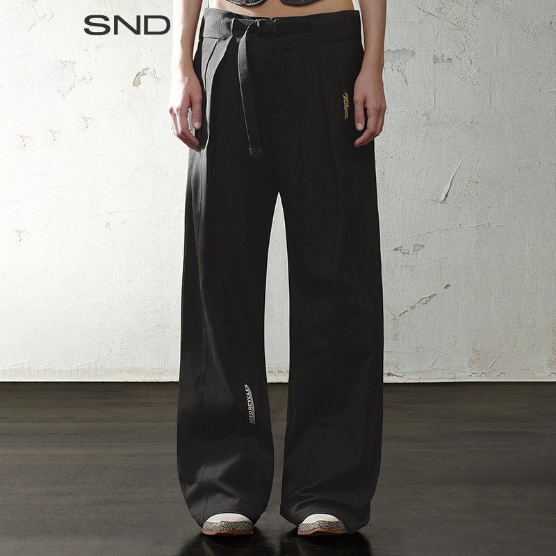 SND松紧插扣阔腿机能休闲长裤图片