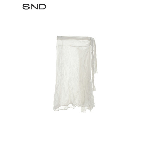 SS26翻边打结褶皱围裹半裙女款