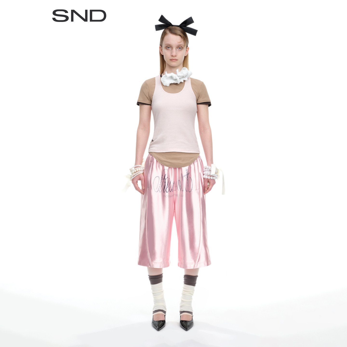 SNDSS26解构叠层短袖T恤女款图片