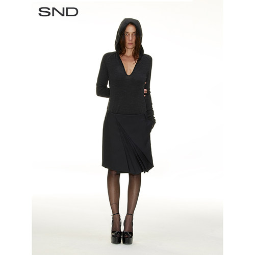 SNDAW24斜褶半裙女款