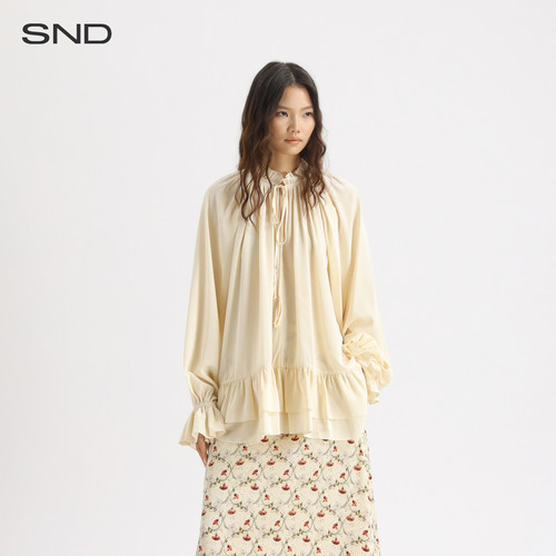 AW26层次花边系带上衣女款