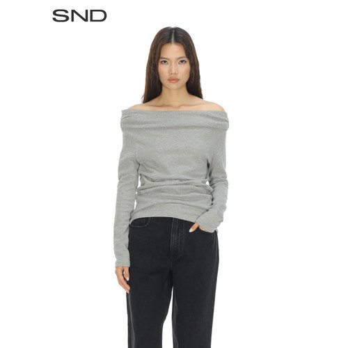 SNDSS26一字领长袖T恤女款