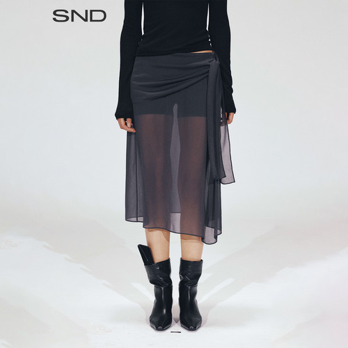 SNDAW26系带透视感半裙女款