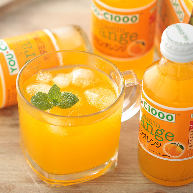 印尼进口 优吸YOU C1000维他命维生素C橙汁果汁碳酸饮料汽水