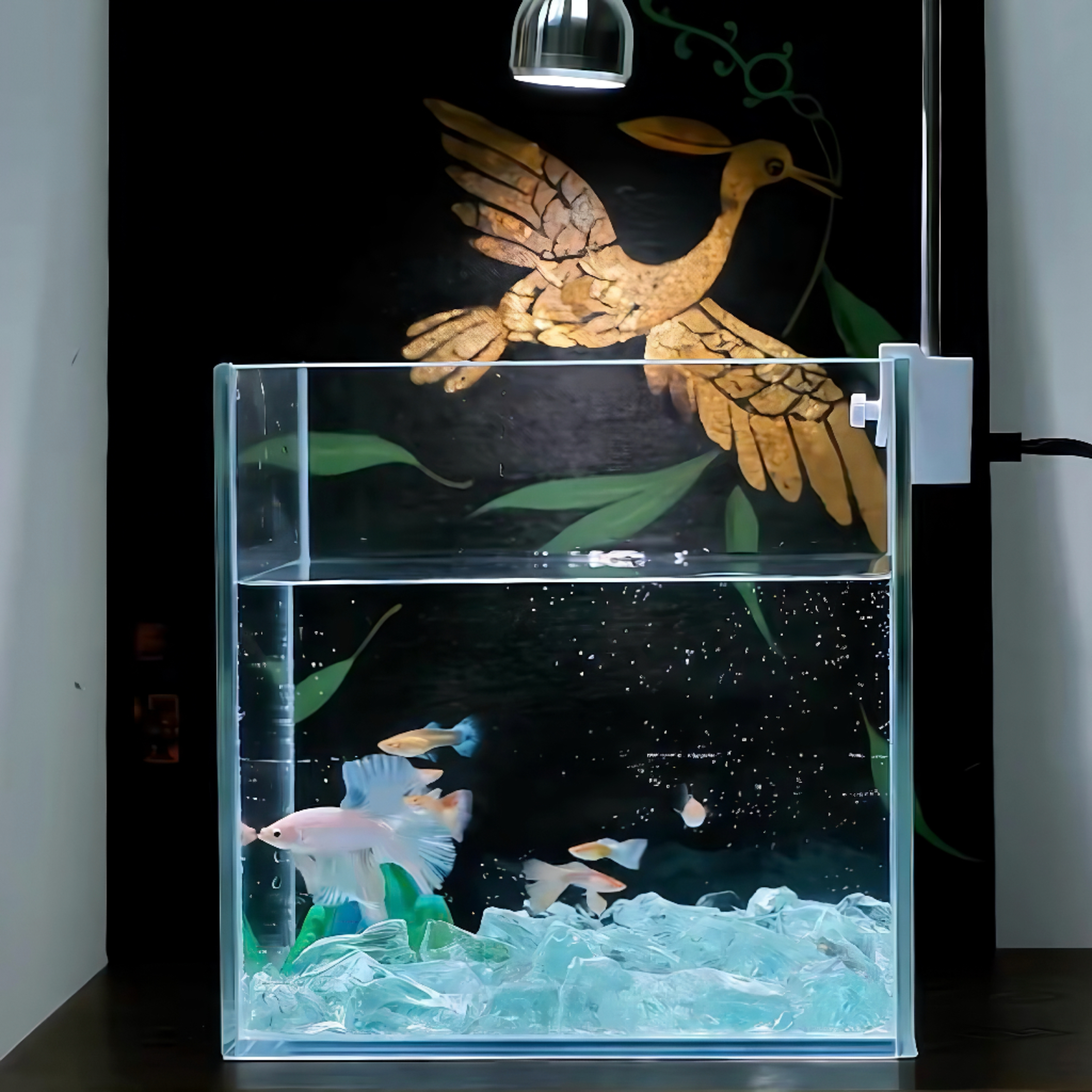 新品水底鱼缸梦幻水晶陶瓷千山万水小摆件造景斗鱼水族布景装饰品